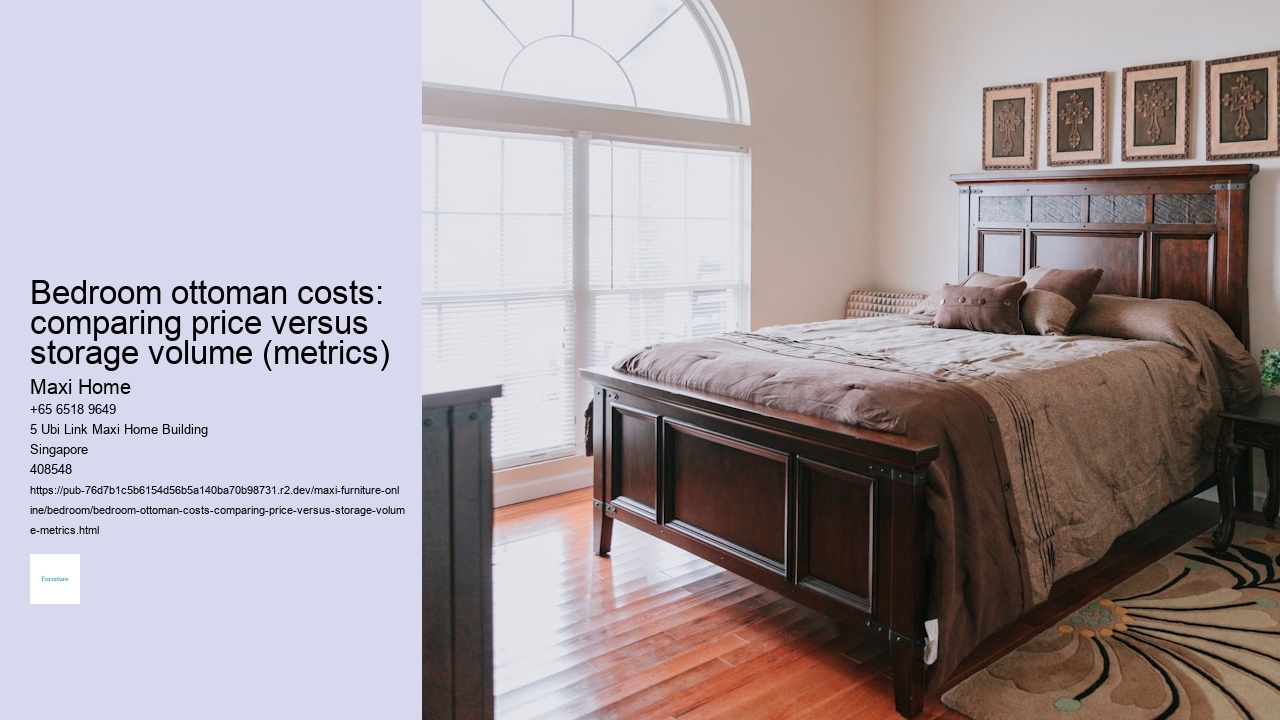Bedroom ottoman costs: comparing price versus storage volume (metrics)