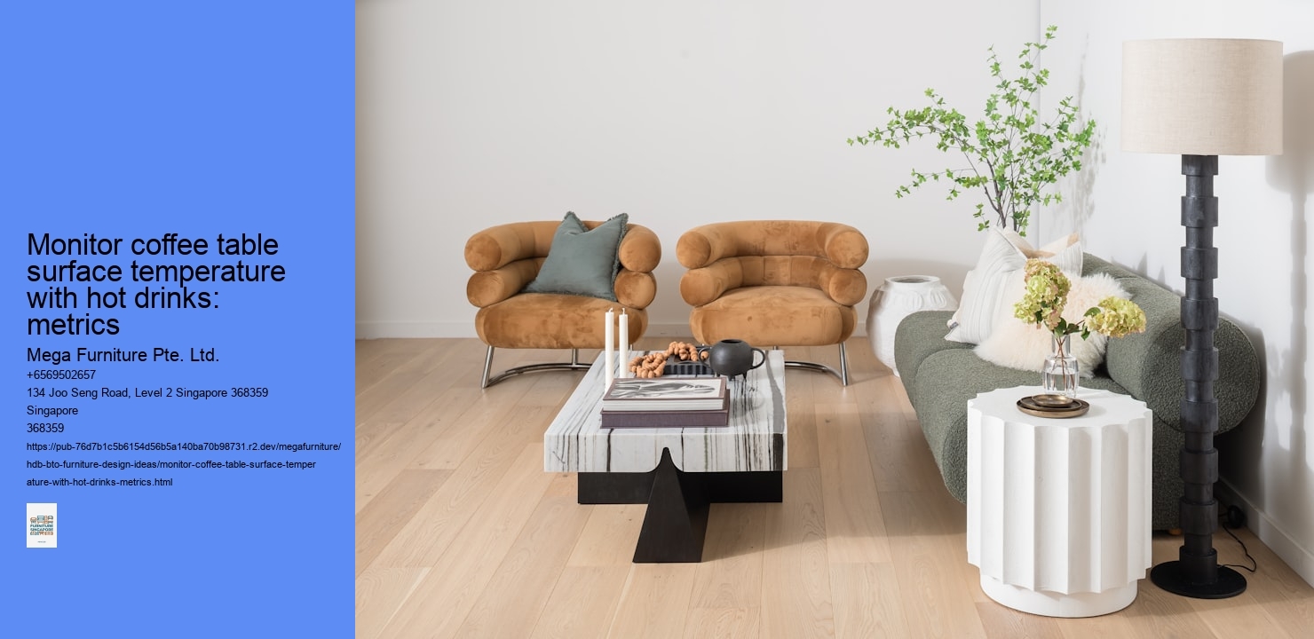 Monitor coffee table surface temperature with hot drinks: metrics